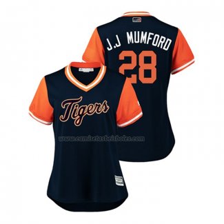 Camiseta Beisbol Mujer Detroit Tigers Niko Goodrum 2018 LLWS Players Weekend J.j Mumford Azul