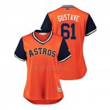Camiseta Beisbol Mujer Houston Astros Jandel Gustave 2018 LLWS Players Weekend Gustave Orange