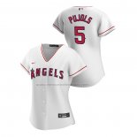 Camiseta Beisbol Mujer Los Angeles Angels Albert Pujols Replica Primera 2020 Blanco
