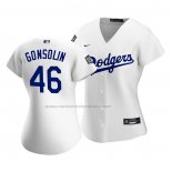 Camiseta Beisbol Mujer Los Angeles Dodgers Tony Gonsolin Replica Primera 2020 Blanco