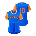 Camiseta Beisbol Mujer Miami Marlins Jt Riddle 2018 LLWS Players Weekend T Azul
