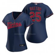 Camiseta Beisbol Mujer Minnesota Twins Byron Buxton Replica Alterno Azul