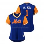 Camiseta Beisbol Mujer New York Mets Amed Rosario 2018 LLWS Players Weekend El Nino Azul