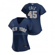 Camiseta Beisbol Mujer New York Yankees Gerrit Cole Replica Alterno 2020 Azul
