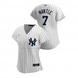 Camiseta Beisbol Mujer New York Yankees Mickey Mantle Replica Primera 2020 Blanco