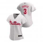 Camiseta Beisbol Mujer Philadelphia Phillies Bryce Harper Replica Primera 2020 Blanco