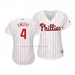 Camiseta Beisbol Mujer Philadelphia Phillies Scott Kingery Cool Base Primera Blanco