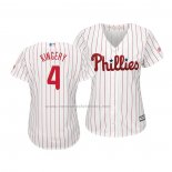 Camiseta Beisbol Mujer Philadelphia Phillies Scott Kingery Cool Base Primera Blanco