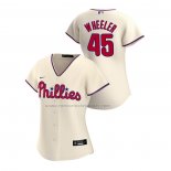 Camiseta Beisbol Mujer Philadelphia Phillies Zack Wheeler Replica Alterno 2020 Crema