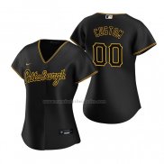 Camiseta Beisbol Mujer Pittsburgh Pirates Personalizada Alterno Replica Negro
