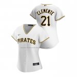 Camiseta Beisbol Mujer Pittsburgh Pirates Roberto Clemente Replica Primera 2020 Blanco