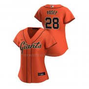 Camiseta Beisbol Mujer San Francisco Giants Buster Posey Replica Alterno 2020 Naranja