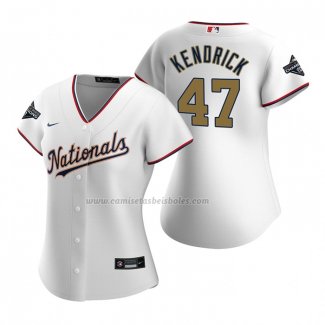 Camiseta Beisbol Mujer Washington Nationals Howie Kendrick 2020 Gold Program Replica Blanco