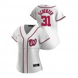 Camiseta Beisbol Mujer Washington Nationals Max Scherzer Replica Primera 2020 Blanco
