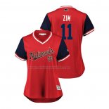 Camiseta Beisbol Mujer Washington Nationals Ryan Zimmerman 2018 LLWS Players Weekend Zim Rojo