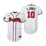 Camiseta Beisbol Nino Atlanta Braves Chipper Jones 2022 Gold Program Replica Blanco