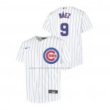 Camiseta Beisbol Nino Chicago Cubs Javier Baez Replica Primera Blanco