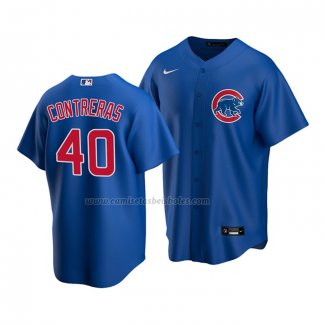 Camiseta Beisbol Nino Chicago Cubs Willson Contreras Replica Alterno 2020 Azul