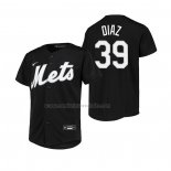 Camiseta Beisbol Nino New York Mets Edwin Diaz Replica Negro