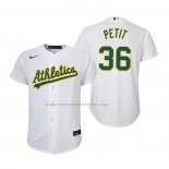 Camiseta Beisbol Nino Oakland Athletics Yusmeiro Petit Replica Primera Blanco