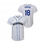 Camiseta Beisbol Nino Seattle Mariners Yusei Kikuchi Cooperstown Collection Primera Blanco