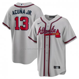 Camiseta Beisbol Hombre Atlanta Braves Ronald Acuna Jr. Alternate Autentico Azul