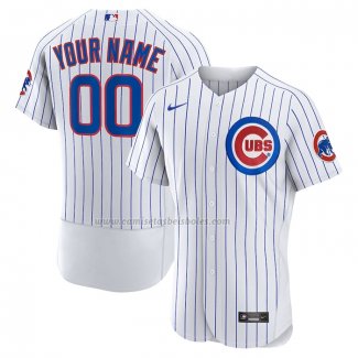 Camiseta Beisbol Hombre Chicago Cubs Primera Autentico Personalizada Blanco