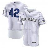 Camiseta Beisbol Hombre Colorado Rockies Jackie Robinson Autentico Blanco