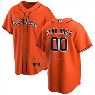 Camiseta Beisbol Hombre Houston Astros Alterno Replica Personalizada Naranja