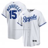Camiseta Beisbol Hombre Kansas City Royals Whit Merrifield Primera Replica Blanco