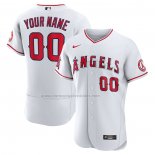 Camiseta Beisbol Hombre Los Angeles Angels Primera Autentico Personalizada Blanco