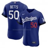 Camiseta Beisbol Hombre Los Angeles Dodgers Mookie Betts 2021 City Connect Autentico Azul