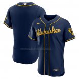Camiseta Beisbol Hombre Milwaukee Brewers Alterno Autentico Azul