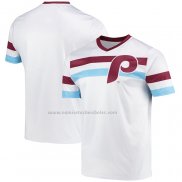 Camiseta Beisbol Hombre Philadelphia Phillies Cooperstown Collection V-Neck Blanco