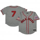 Camiseta Beisbol Hombre Philadelphia Stars 7 Rings & Crwns Mesh Button Down Replica Gris