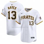 Camiseta Beisbol Hombre Pittsburgh Pirates Ke'Bryan Hayes Primera Limited Blanco
