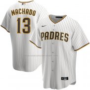 Camiseta Beisbol Hombre San Diego Padres Manny Machado Alterno Replica Blanco