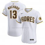 Camiseta Beisbol Hombre San Diego Padres Manny Machado Primera Elite Blanco