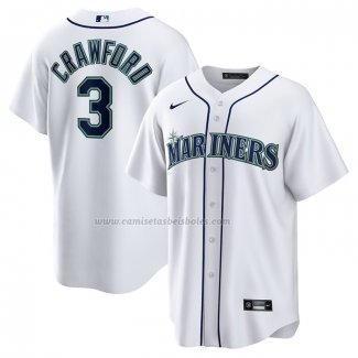 Camiseta Beisbol Hombre Seattle Mariners JP Crawford Primera Replica Blanco