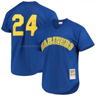 Camiseta Beisbol Hombre Seattle Mariners Ken Griffey Jr. Mitchell & Ness Cooperstown Mesh Batting Practice Azul