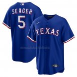 Camiseta Beisbol Hombre Texas Rangers Corey Seager Alterno Replica Azul