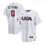 Camiseta Beisbol Hombre USA 2023 Adam Ottavino Replica Blanco