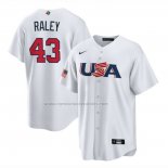 Camiseta Beisbol Hombre USA 2023 Brooks Raley Replica Blanco