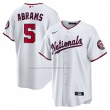 Camiseta Beisbol Hombre Washington Nationals CJ Abrams Primera Replica Blanco