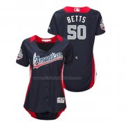 Camiseta Beisbol Mujer All Star 2018 Mookie Betts Primera Run Derby American League Azul