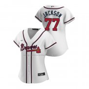 Camiseta Beisbol Mujer Atlanta Braves Luke Jackson Replica Primera 2020 Blanco
