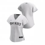 Camiseta Beisbol Mujer Colorado Rockies Replica Primera 2020 Blanco