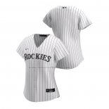 Camiseta Beisbol Mujer Colorado Rockies Replica Primera 2020 Blanco