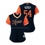 Camiseta Beisbol Mujer Detroit Tigers Drew Verhagen 2018 LLWS Players Weekend Vergy Azul