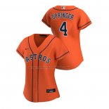 Camiseta Beisbol Mujer Houston Astros George Springer Replica Alterno 2020 Naranja